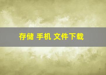 存储 手机 文件下载